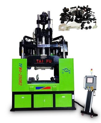 Maquina de moldeo por inyección vertical de 250 toneladas de accesorios para automóviles con mesa de trabajo baja