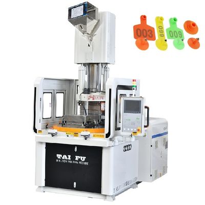 Máquina de moldeo por inyección de mesa de plástico rotativo vertical de 85 toneladas utilizada para etiquetas de orejas de animales