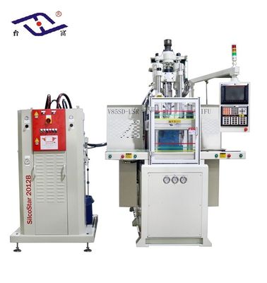 Máquina de fabricación de suelas de zapatos de 85 toneladas Máquina de moldeo por inyección LSR de doble deslizamiento vertical