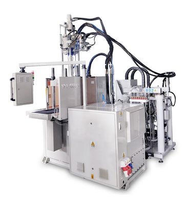 Máquina de fabricación de suelas de zapatos de 85 toneladas Máquina de moldeo por inyección LSR de doble deslizamiento vertical