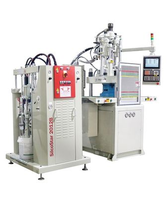 Máquina de fabricación de suelas de zapatos de 85 toneladas Máquina de moldeo por inyección LSR de doble deslizamiento vertical