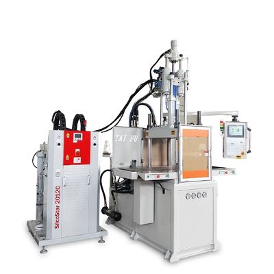 Máquina de moldeo por inyección vertical de doble deslizamiento LSR para moldear cubos de hielo de silicona