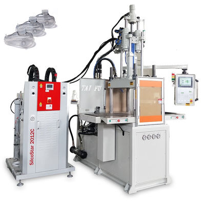 Máquina para hacer máscaras faciales de silicona líquida 85T Máquina de moldeo por inyección vertical de doble deslizamiento